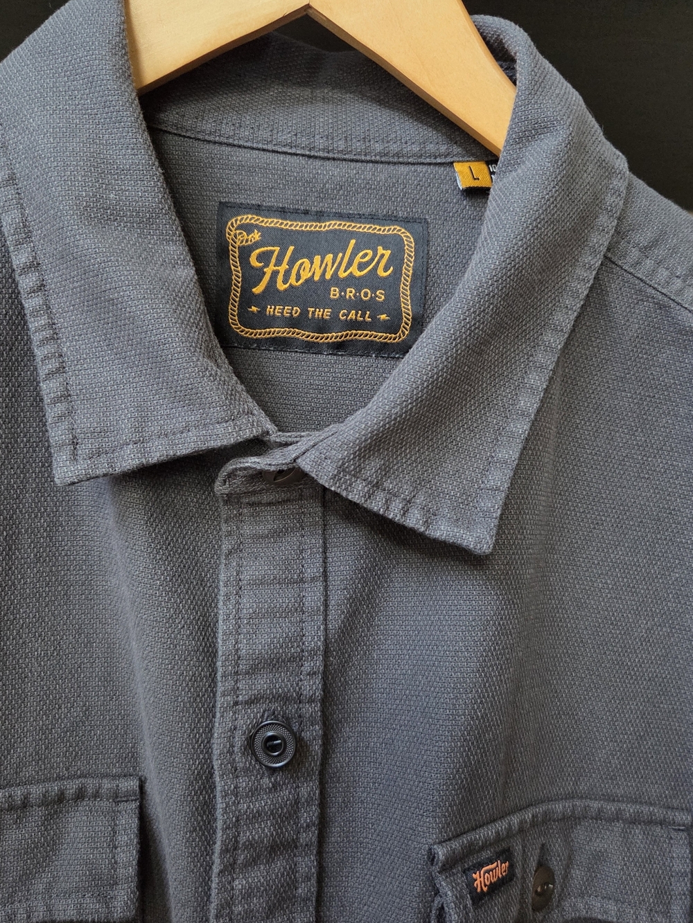 Howler Brothers Men's Novato Antique Black Button-Down Workshirt - Picture 2 of 7